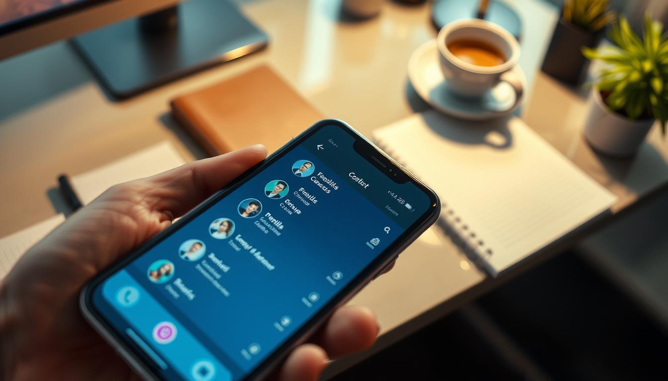 organized smartphone contact list