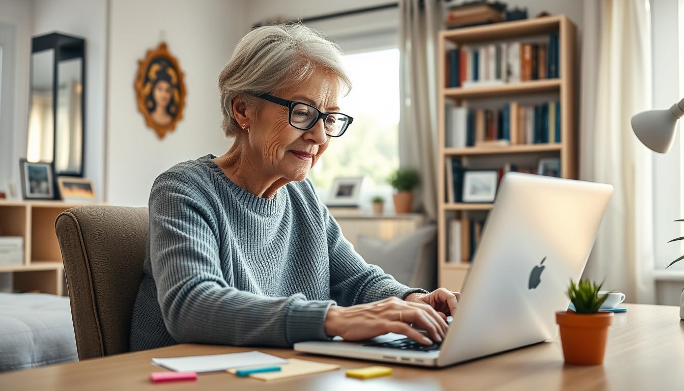 senior person learning digital communication