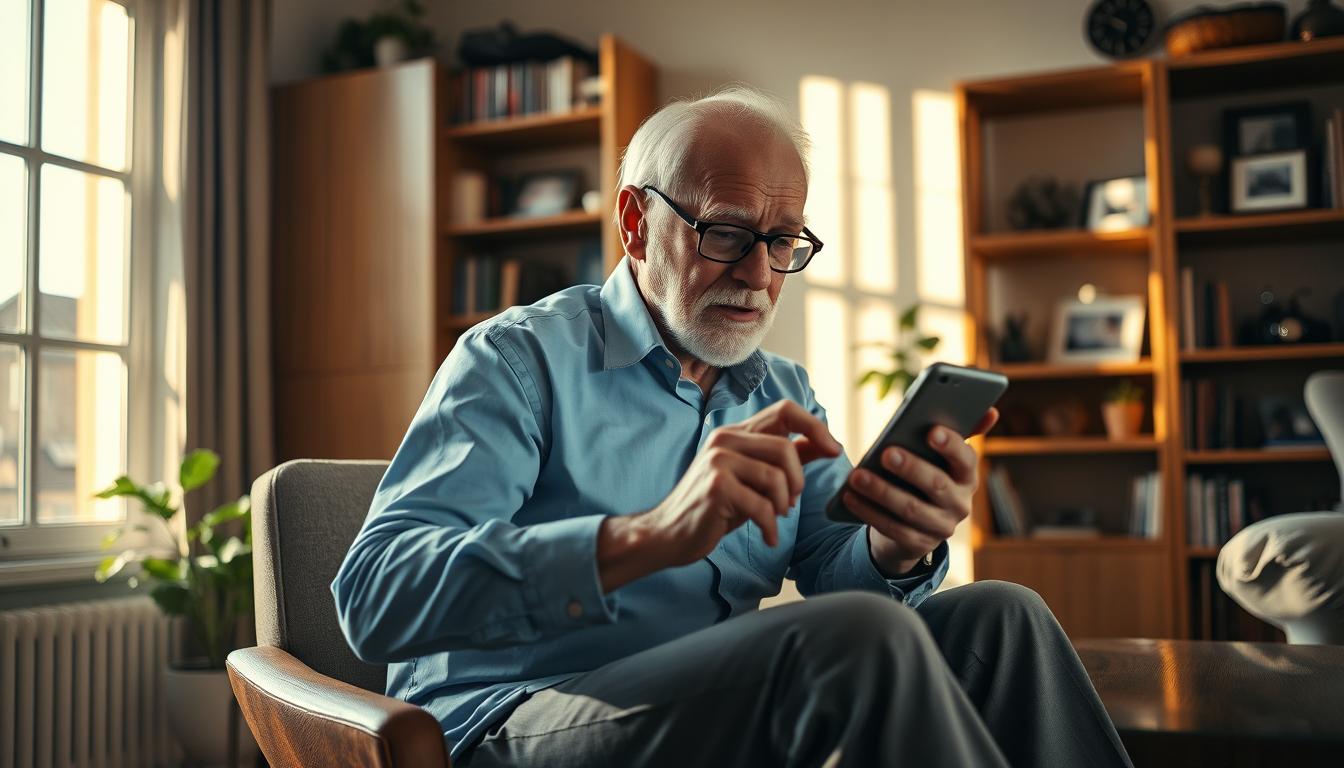 senior using smartphone guide