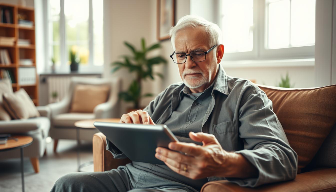 senior using technology