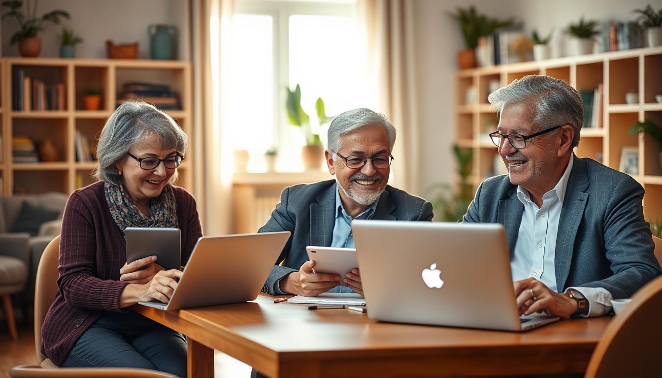 seniors communicating online
