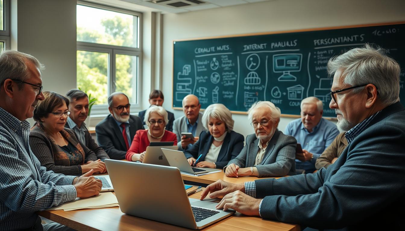 seniors learning basic internet navigation