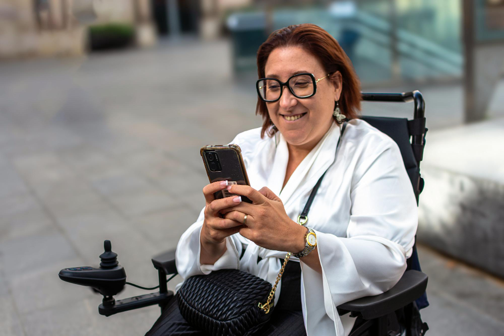 senior woman phone settings accessibility